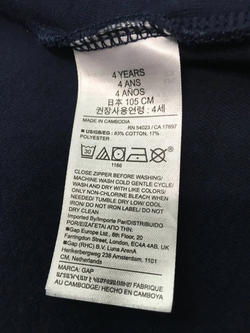 Gap Navy-Blue Boy's Hoodie Size 4